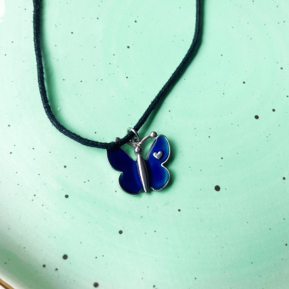 Dainty Rope Butterfly Mood Necklace - Picture 2 of 6